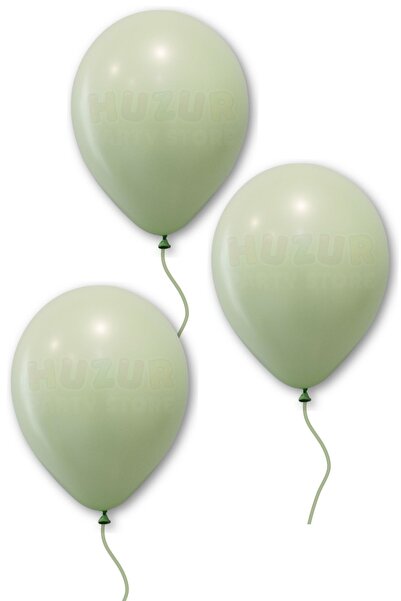 Huzur Party Store Mold Green Balloon 10 Pieces 30 Cm Pastel Dark Green Party Balloon Birthday Party Concept Themed Ornament