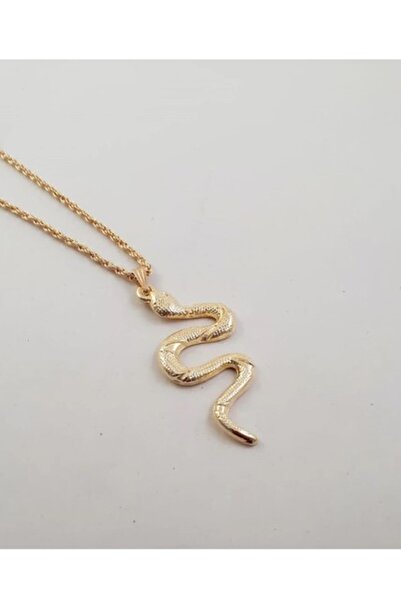 Kusakli Yellow Color Necklace with Snake Figure