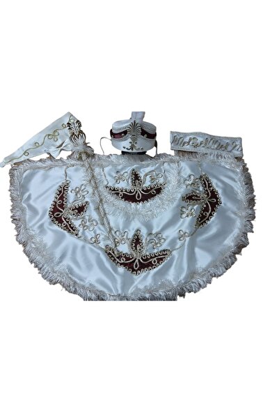 KostümBU Circumcision Clothing Set 6 Pieces Cream Claret Red