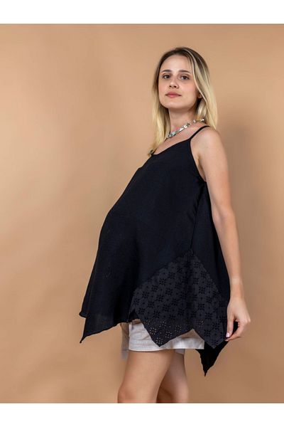 sares Maternity Linen Summer Lined Dress with Rope Strap