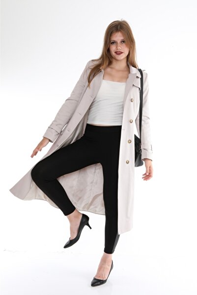 Wazze Düğme Kapamalı Taş Trençkot