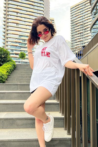 Pasage Hey It's Me Printed Oversize Μαύρο Tshirt