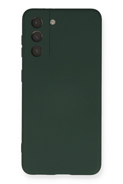 HappyCase Samsung Galaxy S21 Kılıf Nano Içi Kadife Silikon - Koyu Yeşil