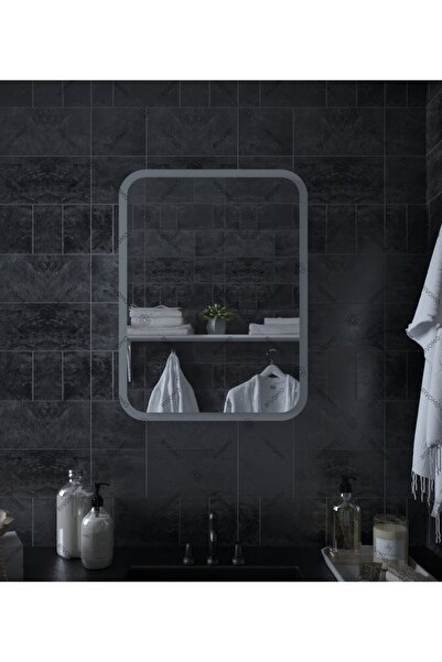 rivomo Beyaz Oval Dekorasyon Banyo Dolabı