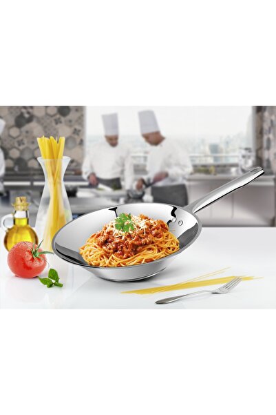 Lines 28 Cm Chef Steel Wok Pan Metal Handle