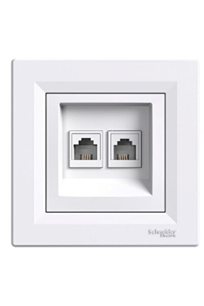 SCHNEIDER Electric Eph4200121 Asfora Beyaz Ikili Rj11 4 Kontaklı Telefon Priz...