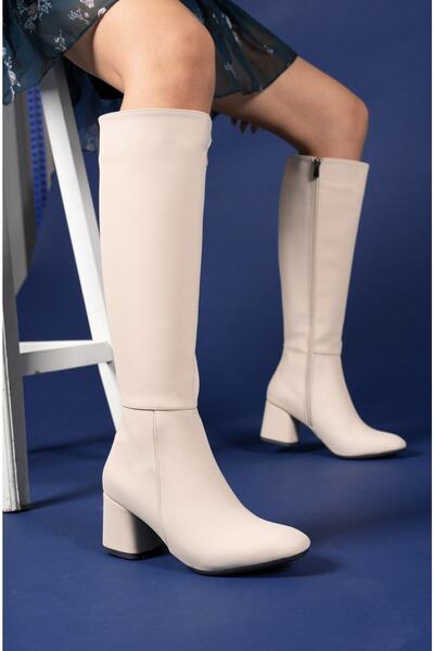 Riccon Extra Mat Bej Kadın Çizme 0012815y