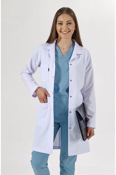 Tekbir Bayan Beyaz Önlük Klasik Yaka ,alpaka Önlük, Doktor Önlük, Öğrenci Önl...