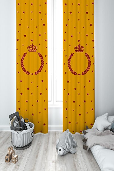 BAMBAŞKA MODA Cameră Bebeluși și Copii Galben Roșu Cortina Fundal Două Aripi ...