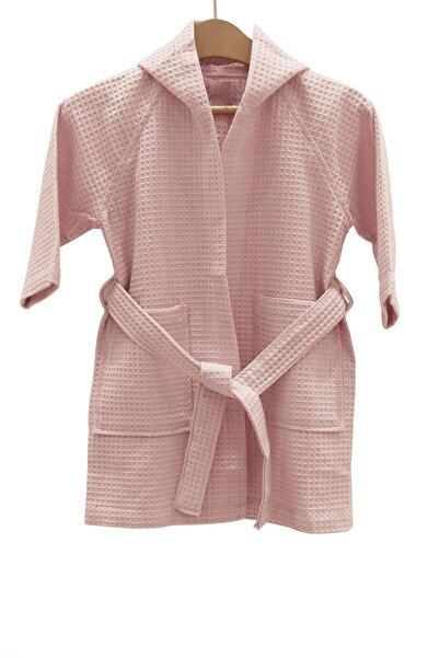 Baveno %100 Pamuk Kapşonlu Pike Çocuk Bornoz