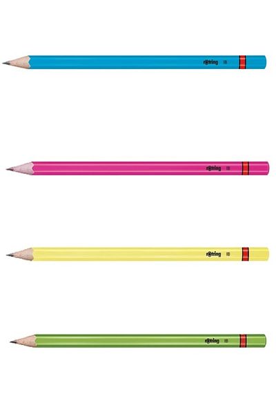 Rotring 4 Pieces of Pencils with Neon Highlighter