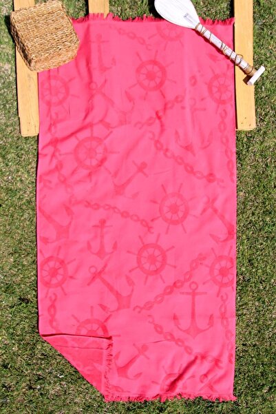 Baveno Βαμβακερή πετσέτα θαλάσσης ζακάρ 90x180 με φούντες