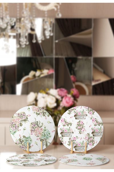 Realhomes 4-Piece Flower Bouquets Designed Placemat & Supla