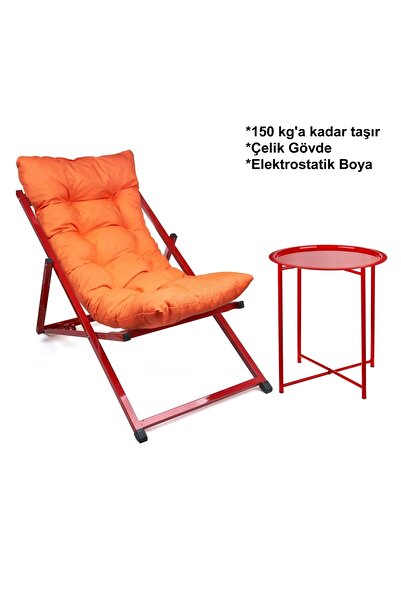 HUNDEMİR Minderli - Contra Şezlong Seti Bahçe Balkon&teras Plaj Katlanır Set ...