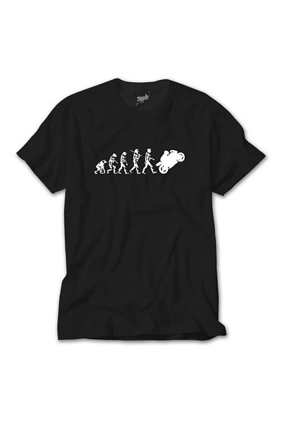 Z zepplin Μαύρο T-Shirt Motocycle Evolution