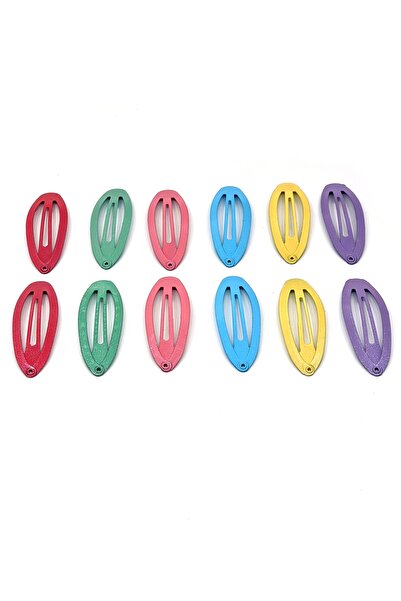 Tahtakaledeyim 6 Cm 12 Adet Oval Çıtçıt Toka Metal Simli Karışık Renk