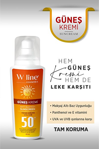 wline Yüksek Korumalı Spf 50+ Yüz Ve Vücut Güneş Kremi 125ml+125ml 4 Mevsim Güneş Kremi