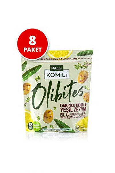 Komili Olibites Limonlu Kekikli Çekirdeksiz Yeşil Zeytin 8x30g