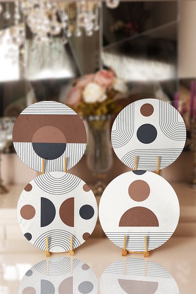 Realhomes 4-Piece Special Design Scandinavian Motif Placemat & Supla