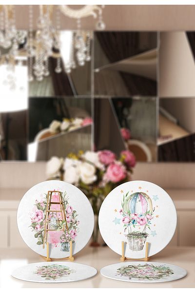 Realhomes 4-Piece Flower Bundles Special Design Placemat & Supla
