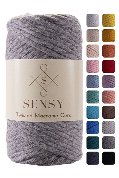 SENSY Premium Scanned Macrame Macrame Hobby Rope Gri mediu