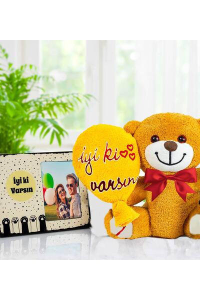 Genel Markalar Iyi Ki Varsın Balonlu Ayıcık Ve Çerçeve Doğum Günü Hediyesi
