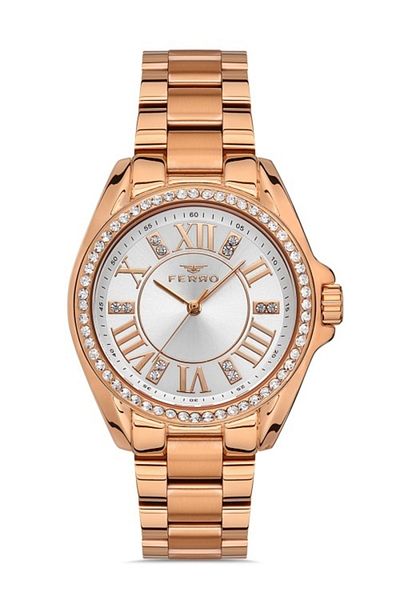 FERRO Rose Steel Cord Women's Wristwatch F51336a-415-c F51336a-415-c