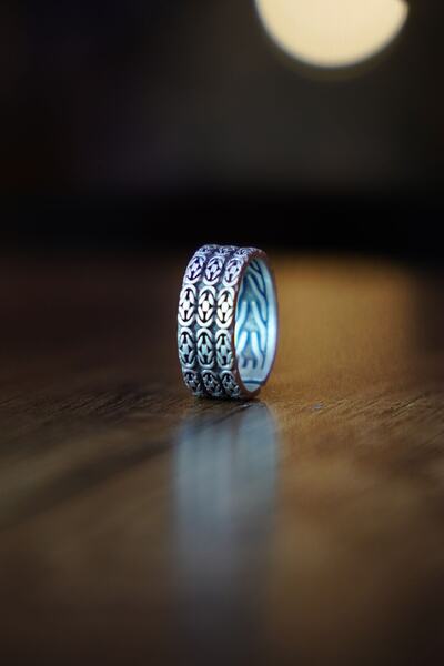 THE Gifts Balık Sırtı Model Ayarlanabilir Gümüş Kaplama Yüzük