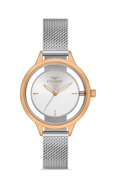 FERRO Silver Straw Cord Women's Wristwatch Fl21234c-e Fl21234c-e