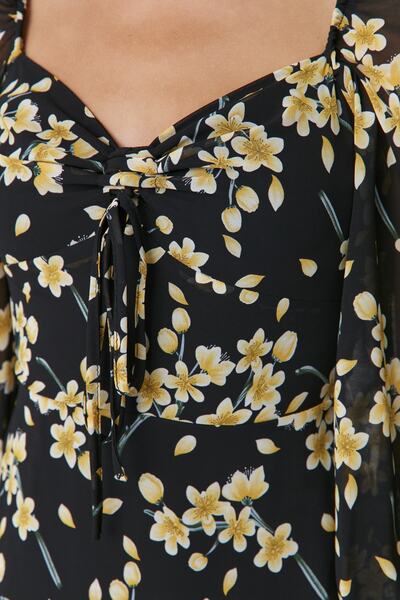 Trendyol Collection Vícebarevné tkané šaty s detailní podšívkou s kravatou TWOAW23EL01316