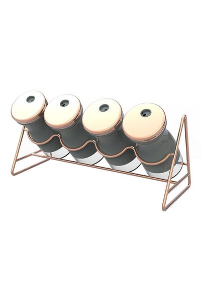 ACAR Gray Nano 4-Piece Spice Set with Metal Stand -