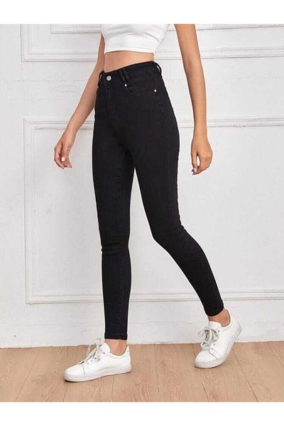 LİMABEL Bianca Fadeless Black Skinny Jean Colector de lycra cu picior îngust pentru femei