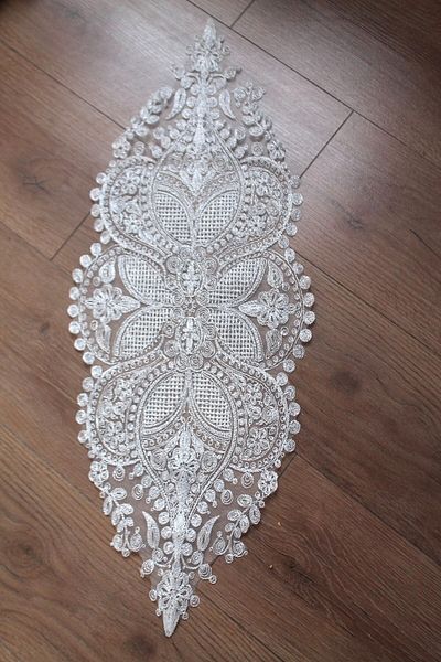 Emtory Home Μοντέρνο Glitter Silver Guipure Butterfly Runner 76x30cm Προίκα Runner