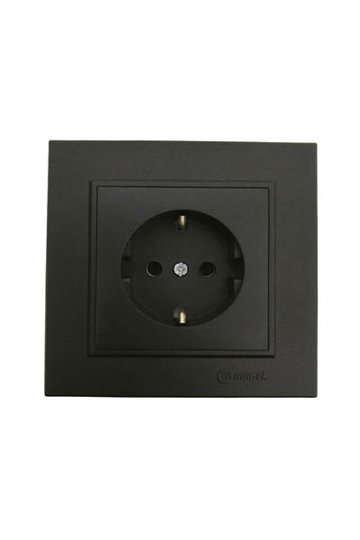 MAKEL Karea Black Grounded Socket+frame