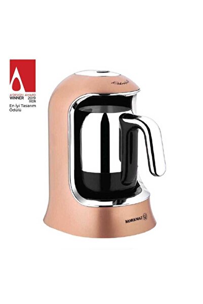 KORKMAZ Kahvekolik Rosegold Chrome Automatic Coffee Machine A860-06