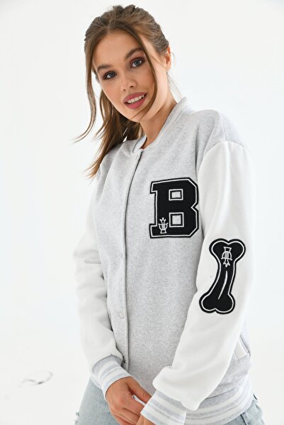 VOLT CLOTHİNG Unisex κεντημένο κολεγιακό μπουφάν