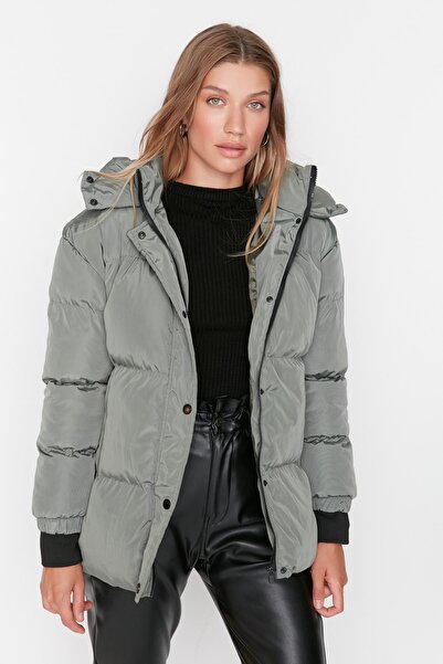 Trendyol Collection Winter Jacket - Khaki - Puffer