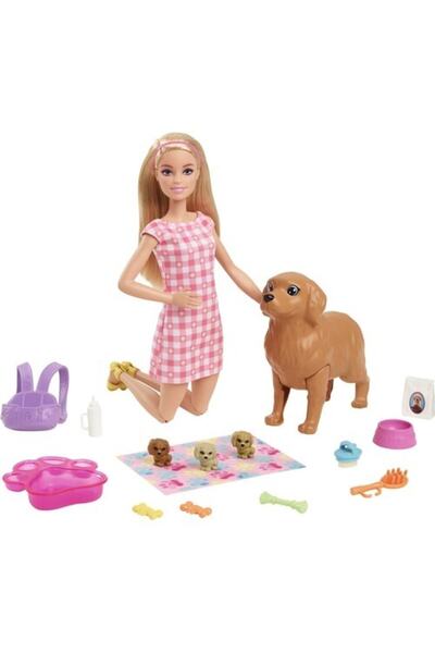 mattel Hck75 Barbıe Ve Yeni Doğan Köpekler Oyun Seti
