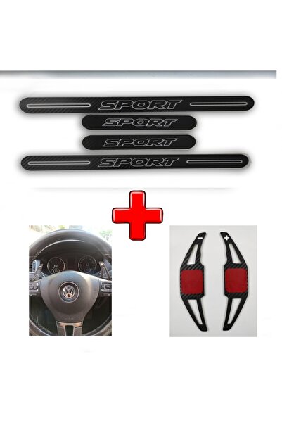 Aksefuar Lazer Volkswagen Golf 7 Sport Carbon Kapı Eşiği + F1 Kulakçık Uyumlu