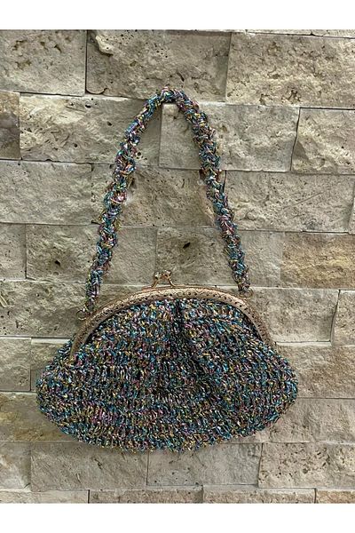 Gönülden Tasarım Heart Shaped Night Hand Wallet Bag Shiny 18x13 Cm
