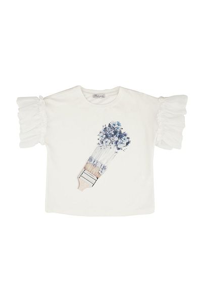 best kids Girl's Ecru Ruffle Sleeve Blouse