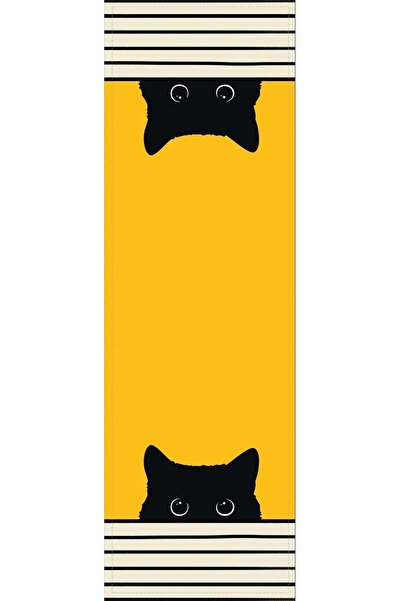 Viva Home 40x140cm Kaliteli Tay Tüyü Premium Dokuma Kumaş Masa Örtüsü Runner Kedili Rnr064