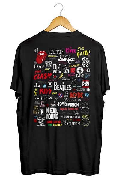 karikatürstore Heavy Metal Band Music - Back Printed Unisex T-Shirt