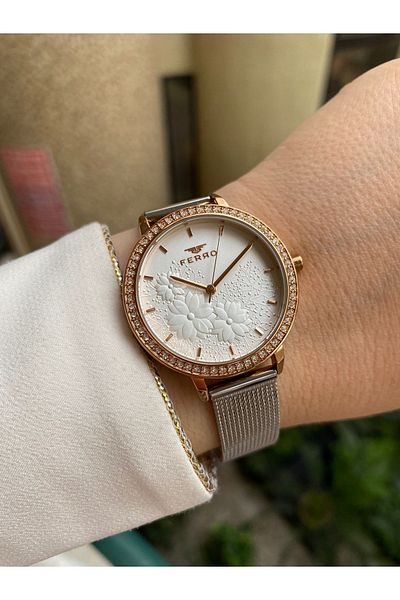 FERRO Silver Straw Cord Women's Wristwatch Fl21242c-e Fl21242c-e