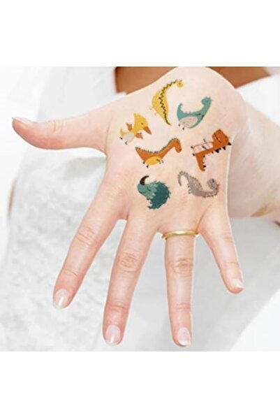 Bluoksweet 10 Farklı Yaprakta 100 Civarı Figür Sevimli Çizgi Geçici Çocuk Dövme (unicorn2)