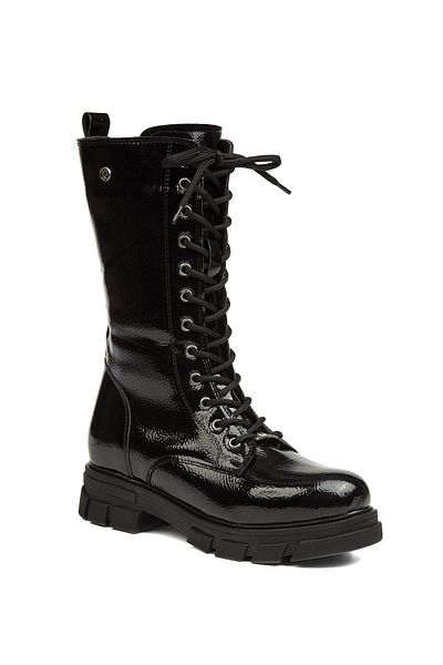 Pierre Cardin 52069-3076 Black Wrinkled Women's Boots