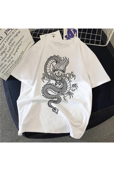 GALASHOP تي شيرت نسائي أبيض من Dragon Fashion كوري M544