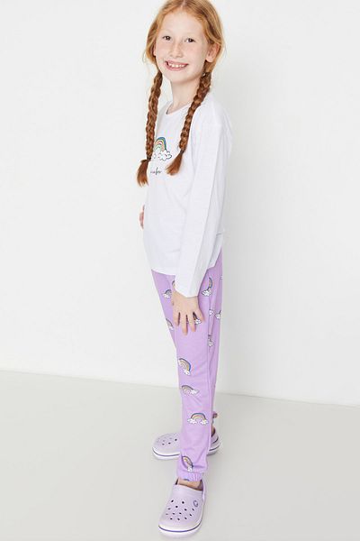 TRENDYOLKIDS Pyjama - Lila - Mit Slogan
