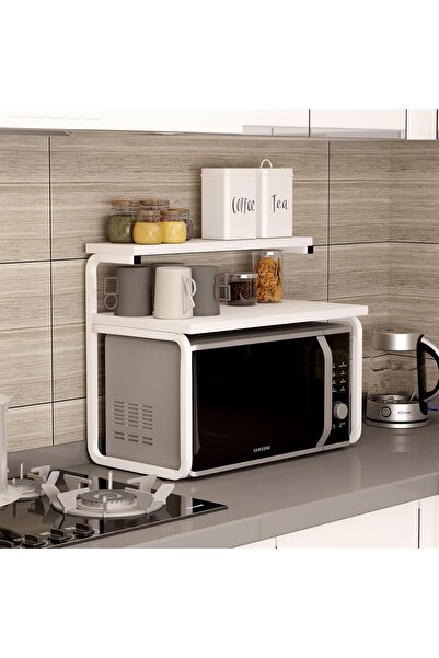 DEHALİMİTED Mutfak Organizer Tezgah Üstü Metal Raflı Mikrodalga Fırın Standı