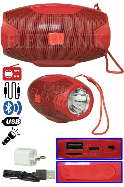 Calido Elektronik Rt-893 Usb Sd Kart Destekli Fm Radyo El Fenerli Şarjlı Taşı...